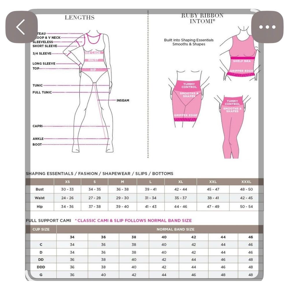 Ruby Ribbon Lace Cami 3024 Brown Level 4 Support Size 42/XL Shapewear Tank - Picture 10 of 10